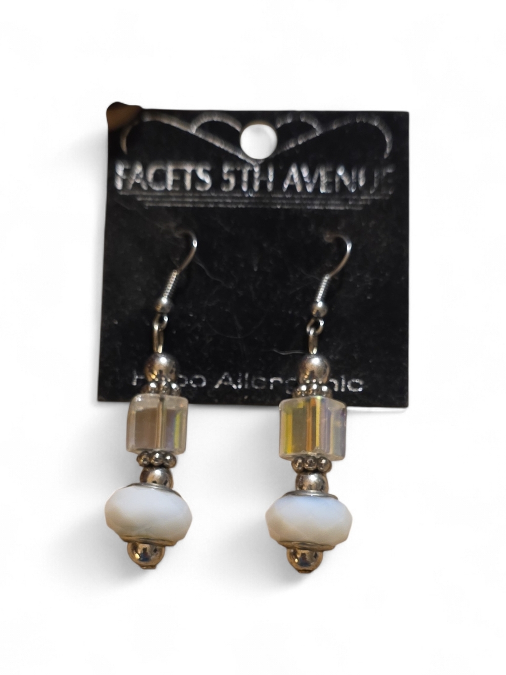 Facets 5th Avenue White Bead Drop Earrings